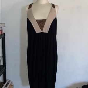 Tank Top Dress with a Beige & Gold Hughlight